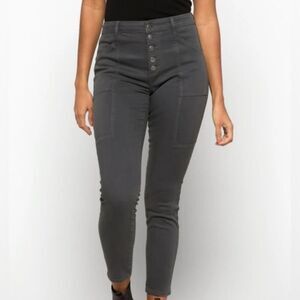 Pistola High Rise Button Front Cargo Pant Grey Size 26 NWT STITCH FIX